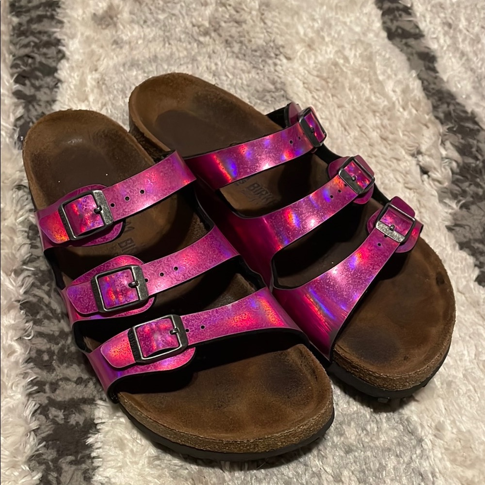 Birkenstock Pink Iridescent Sandals